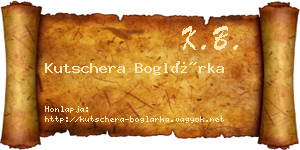 Kutschera Boglárka névjegykártya