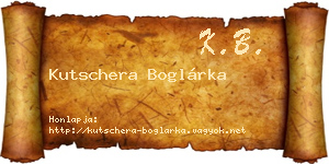 Kutschera Boglárka névjegykártya